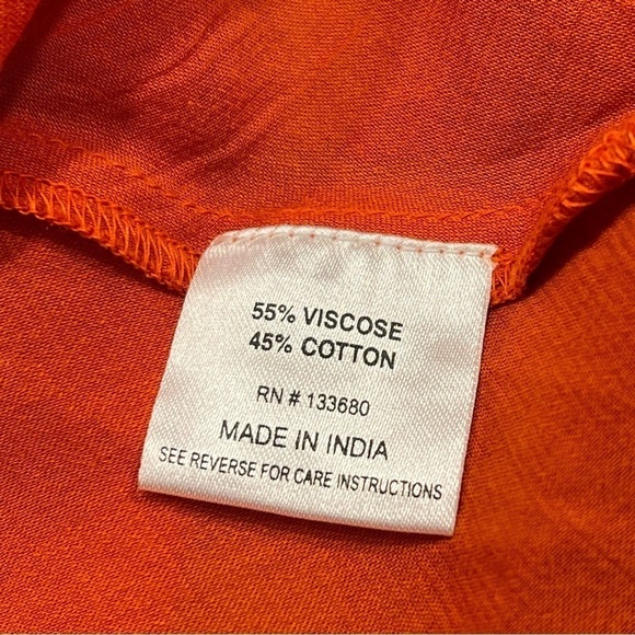 Roja Orange Embroidered Cold Shoulder Tunic Top Sz-M - Picture 10 of 11